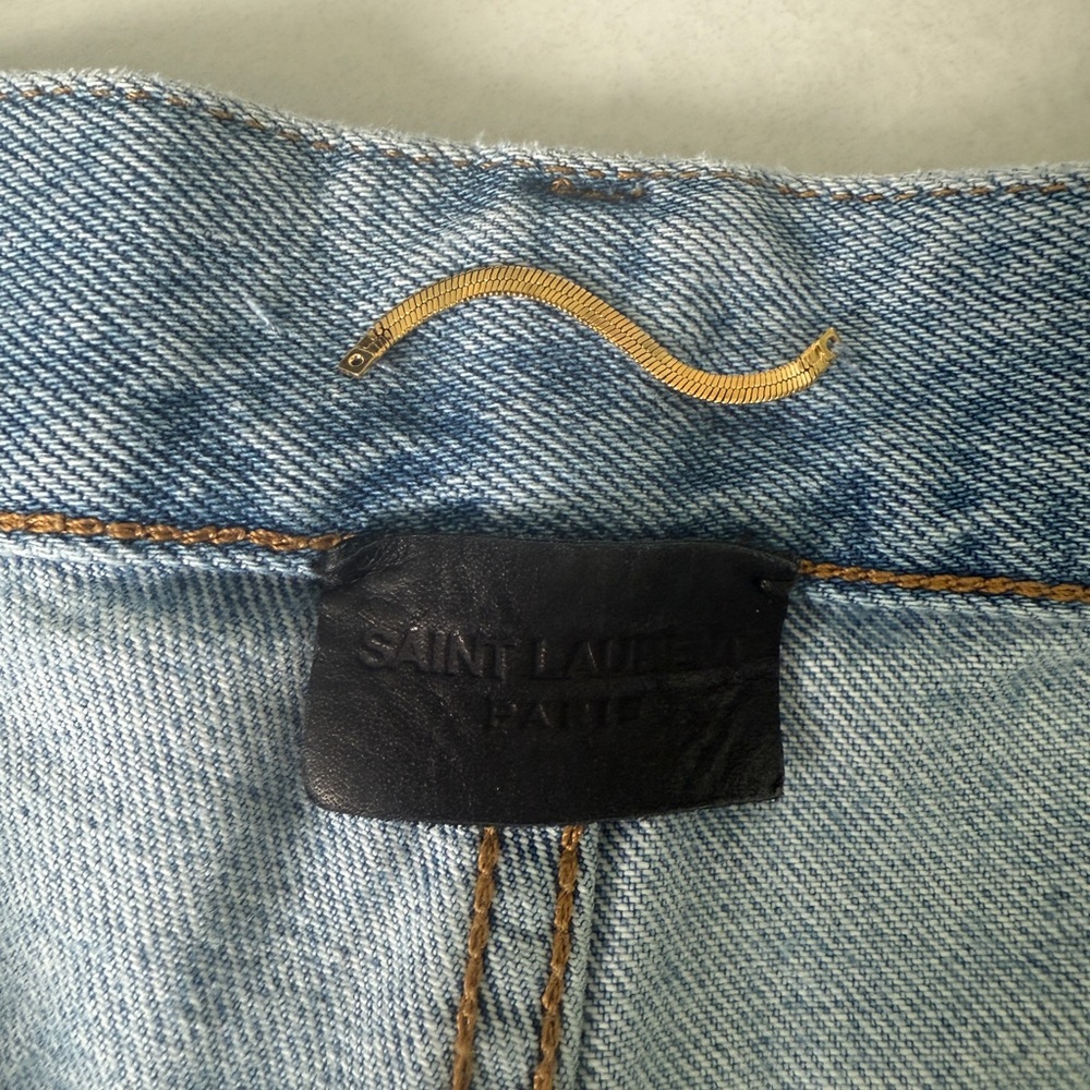 Saint Laurent Women's Light Blue Straight Leg Jeans - Picture 3 of 10